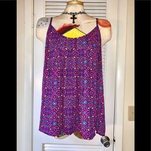 Torrid pleated Georgette swing cami crisscross bac